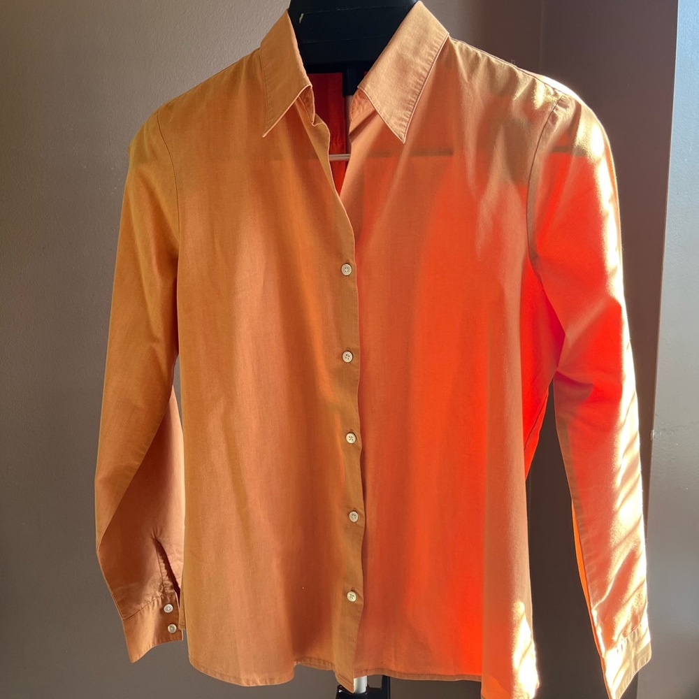 Gap orange button up shirt